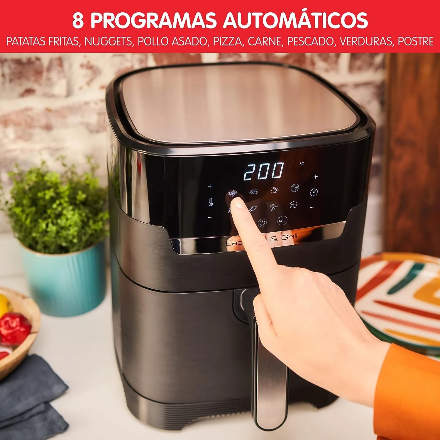 Moulinex Easy Fry & Grill Digital 2 in 1 Air Fryer + Grill with 8